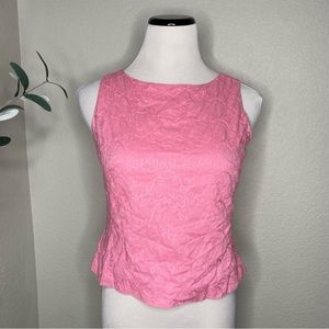 Vintage Y2K 90s Casual Corner Sleeveless Embroidered Pink Top Size 8